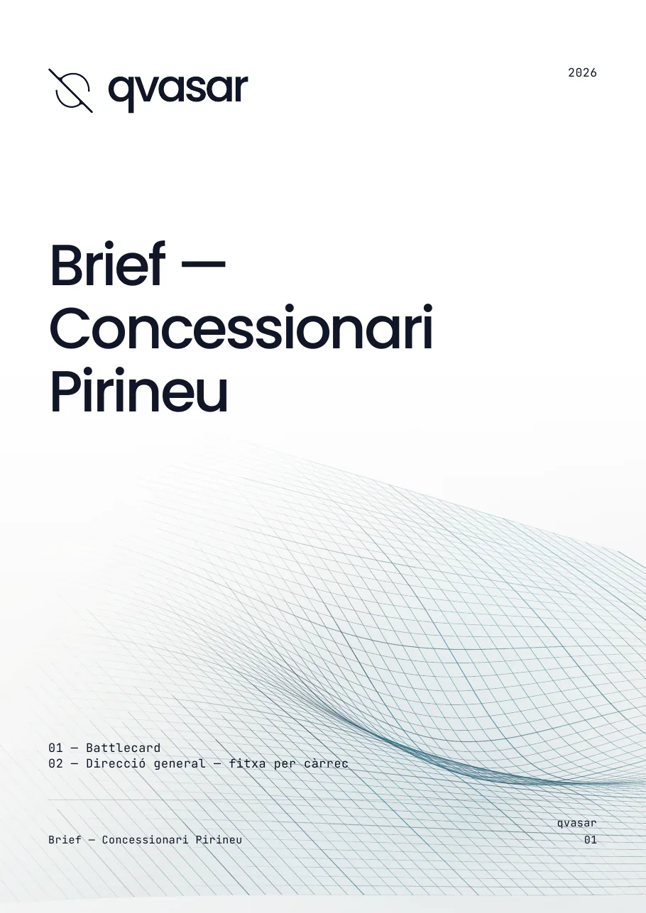 Portada del brief de Concessionari Pirineu, una empresa real anonimitzada