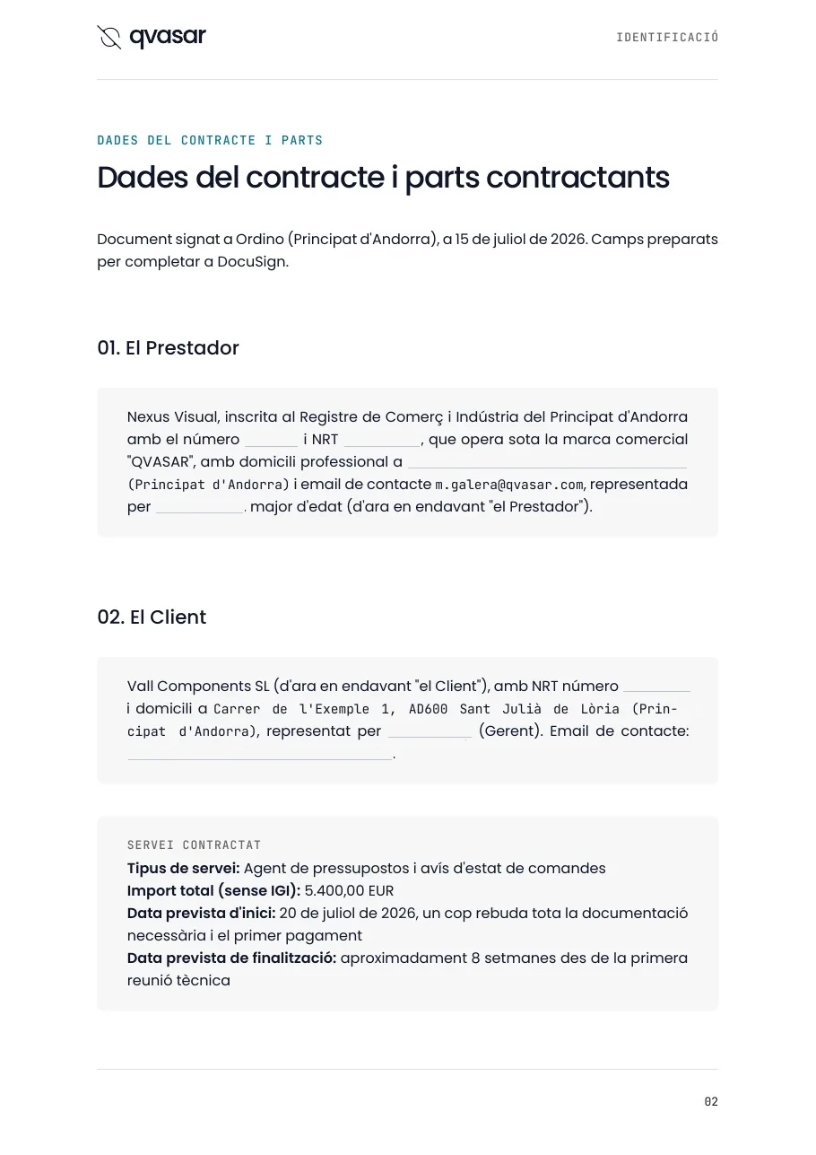 Dades del contracte i parts contractants