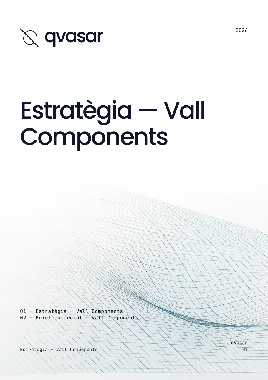 Portada de l'estratègia comercial per a Vall Components, un client fictici